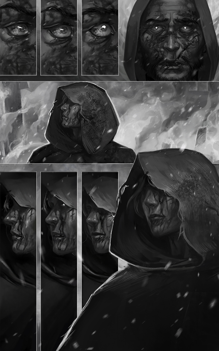 Третья страница первой главы комикса "ТЁМНАЯ ЭССЕНЦИЯ".