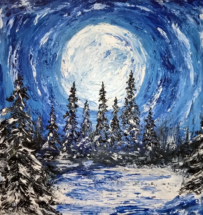 For those who miss snow - My, Picture with text, Images, Oil painting, Video, Vertical video, Short videos, Longpost