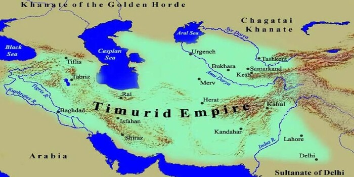 Империя Тимуридов на пике могущества. Современные узбеки помнят, что были времена, когда Багдад и Дамаск были провинциальными городками на фоне Самарканда.
