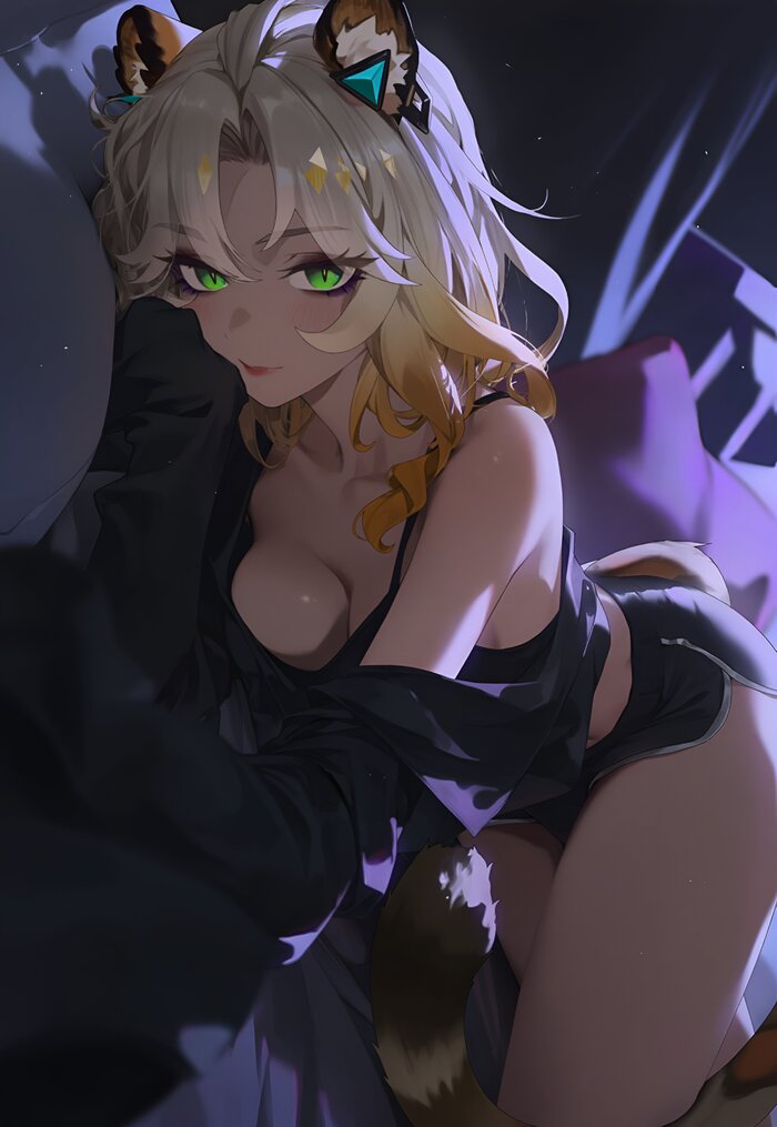  , Anime Art, , , Genshin Impact, Xilonen (Genshin Impact), Animal Ears,  , , , , Hare_zzv