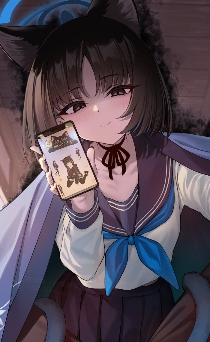  - ! , Anime Art, , , Blue Archive, Kikyou, Animal Ears, , Kyouyama Kazusa,  