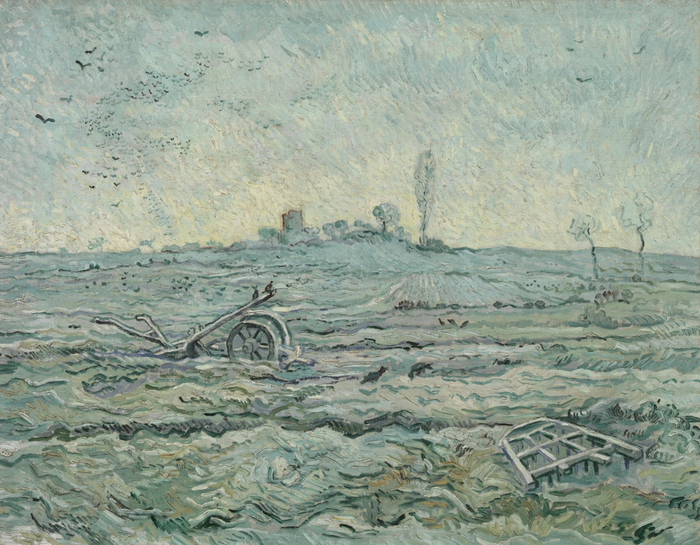 «Заснеженное поле с плугом», 1890