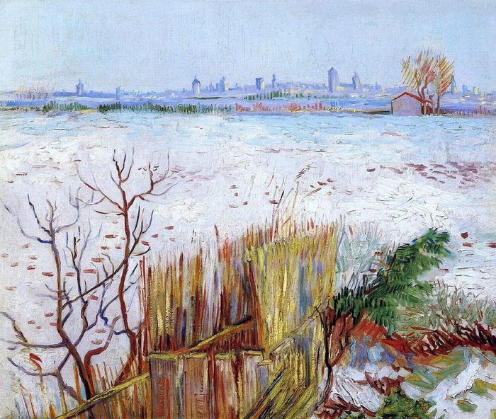 «Снежный пейзаж с видом на Арль», 1888 – ещё одна картина, написанная в то же время