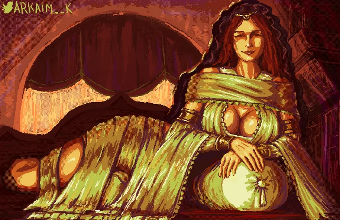 Нарисовал Гвиневер в пикселе - Моё, Арт, Цифровой рисунок, Рисунок, Pixel Art, Game Art, Dark Souls, Gwynevere