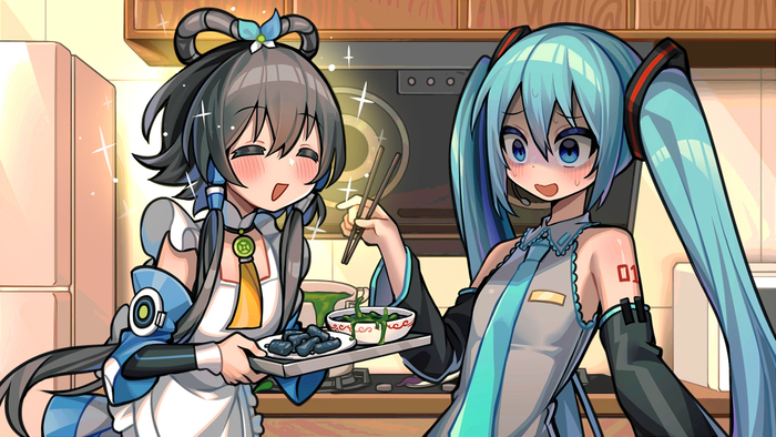  , Anime Art, Vocaloid, Hatsune Miku, Luo tianyi, Kasane Teto, Utau
