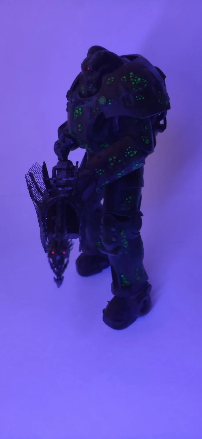 Horsemen of the Apocalypse - Disease. Power Armor - My, 3D печать, 3D printer, 3D modeling, Painting, Figurines, Fallout, Power armor, Stl, Modeling, Painting, Longpost