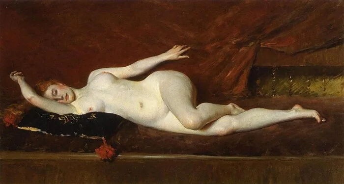 Female images in the artist's works - Art, Artist, beauty, Oil painting, Art, Modern Art, Desktop wallpaper, Telegram (link), Longpost, 18+, NSFW