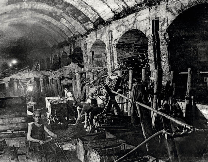 Строительство 1-го радиуса Московского метрополитена. Автор неизвестен. Москва, начало 1930-х гг.