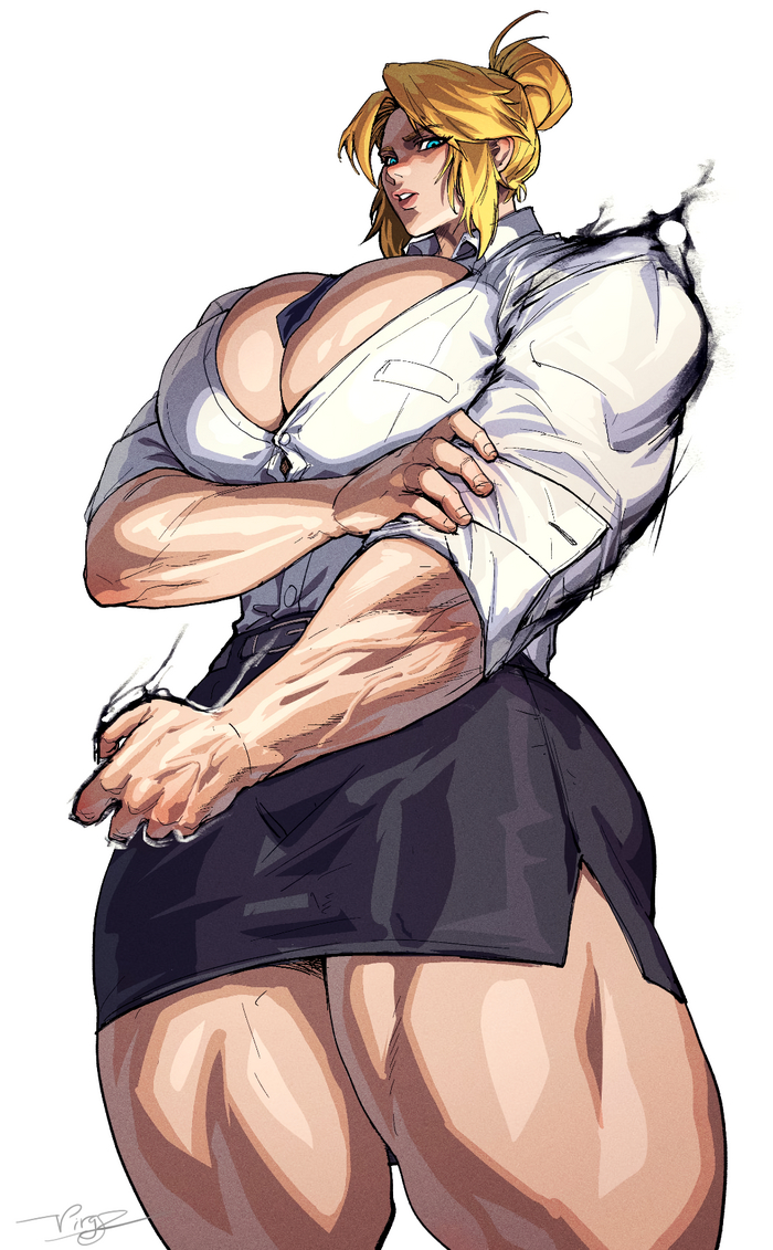 Big beefy office momma Virgoart, Muscleart,  , -, , Thick Thighs, , ,  