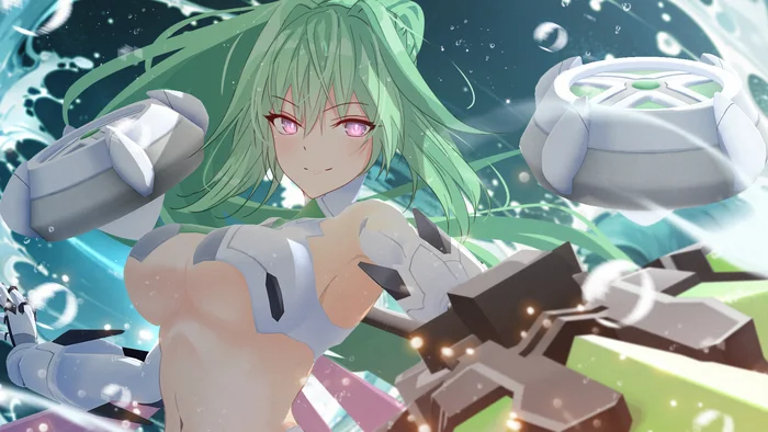 Green Heart - Anime Art, Hyperdimension Neptunia, Neptunia, Vert, Green Heart