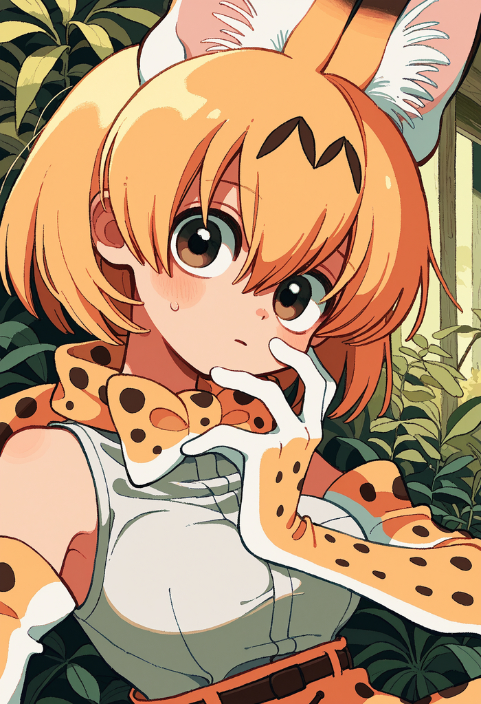 Serlav  , Anime Art, , Stable Diffusion, , Kemono Friends, Serval, , 