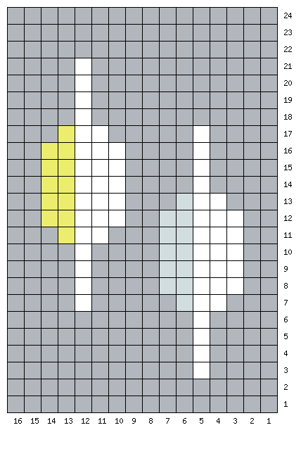 Клеточки серого цвета - это чёрная нить.