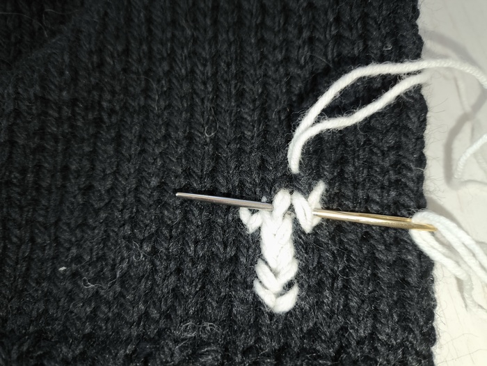 Если вышиваем ряд галочек справа налево, иглу втыкаем тоже справа налево.