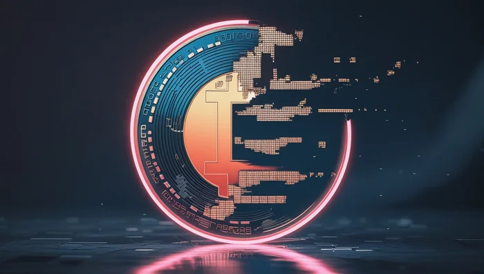 Fragmentation of a digital coin in a neural network - Neural network art, Neural Networks, Coin, Cryptocurrency, Digital technology, Digital economy, Foreign Exchange Market