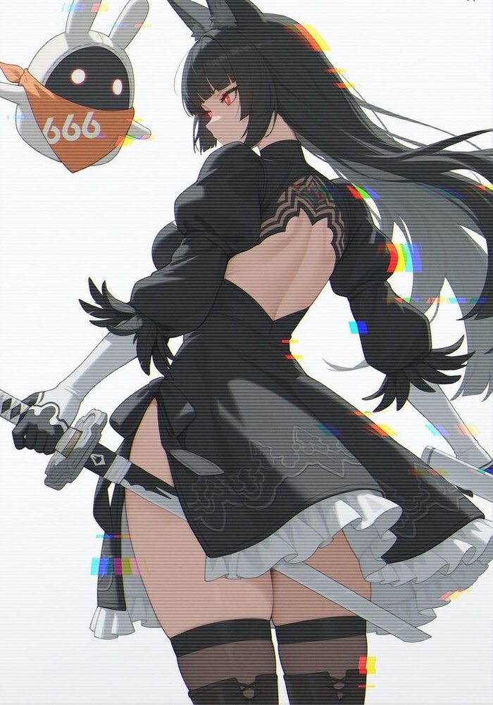 Miya 2b Zenless Zone Zero, Hoshimi Miyabi (zzz), Yorha unit no 2 type B, , Anime Art