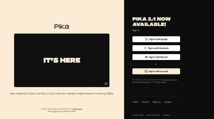 ������� �������� ������� Pika Labs