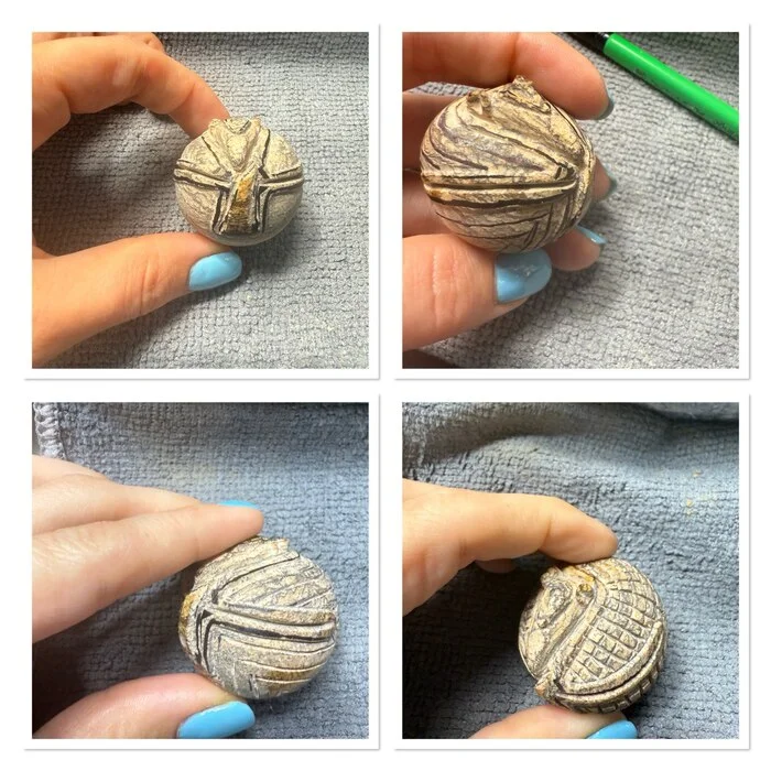 Baby Jasper Armadillo - My, Needlework with process, Needlework, With your own hands, Friday tag is mine, Stone carving, Jasper, Battleship, Figurines, Longpost