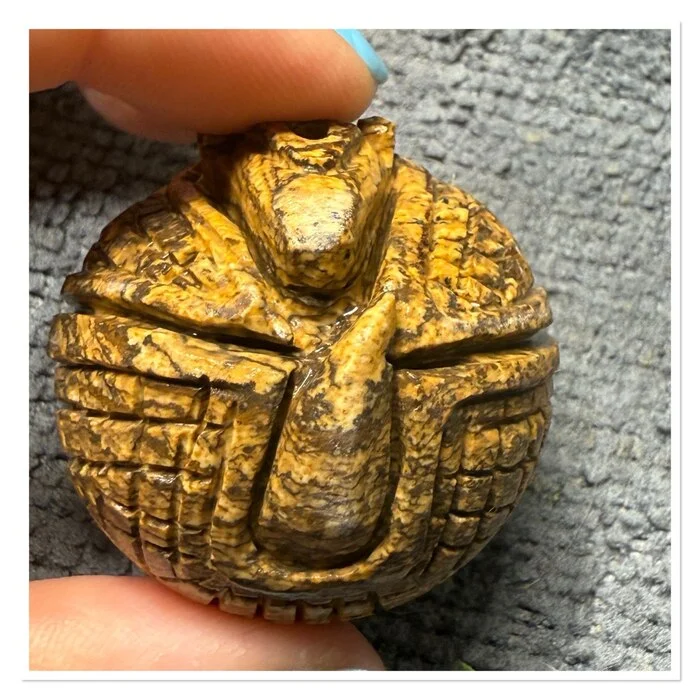 Baby Jasper Armadillo - My, Needlework with process, Needlework, With your own hands, Friday tag is mine, Stone carving, Jasper, Battleship, Figurines, Longpost