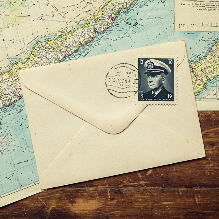 ИИ- генерирует так марку с Нимицом. Совсем не похож.