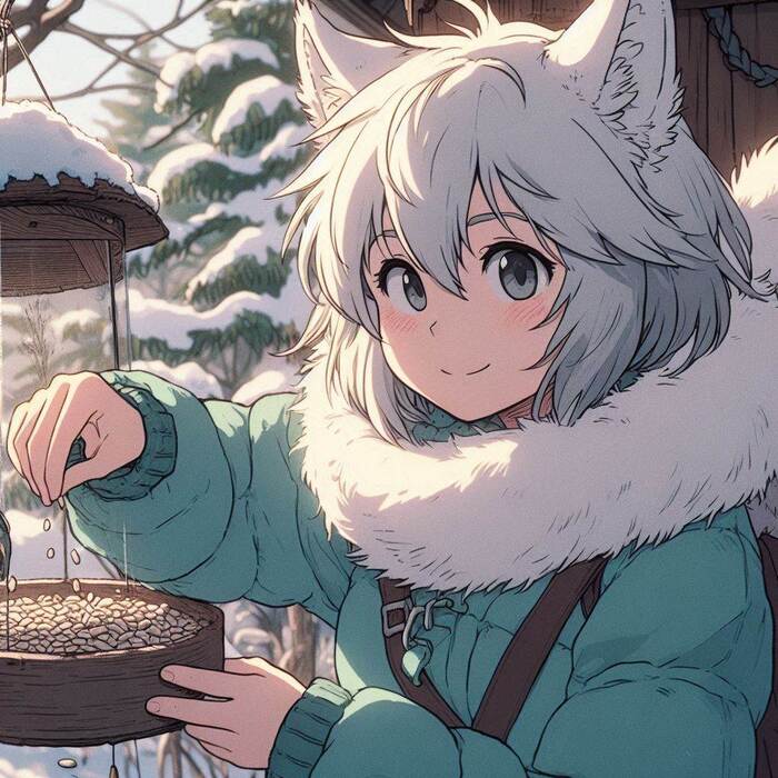   ,  , , , Anime Art, Original Character, , Animal Ears, , , , , Ginger & White, 