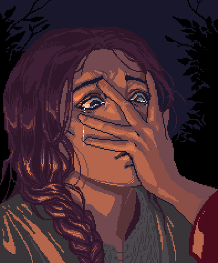 Воины аккуратно опустили её на землю, а сын вождя приложил ладонь к её лицу