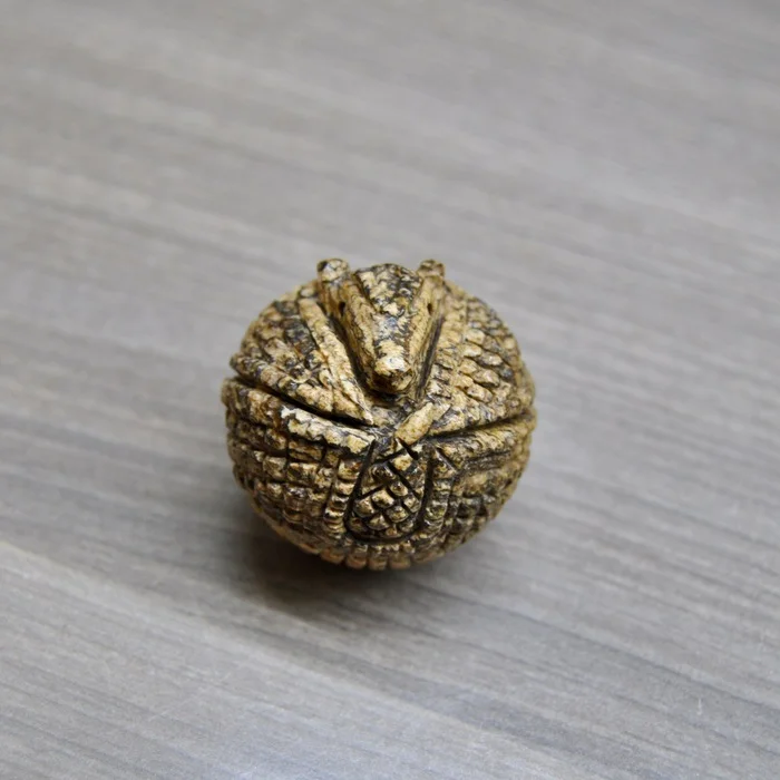 Baby Jasper Armadillo - My, Needlework with process, Needlework, With your own hands, Friday tag is mine, Stone carving, Jasper, Battleship, Figurines, Longpost
