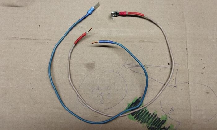 Подготовка проводов для блока аварийного питания INFG