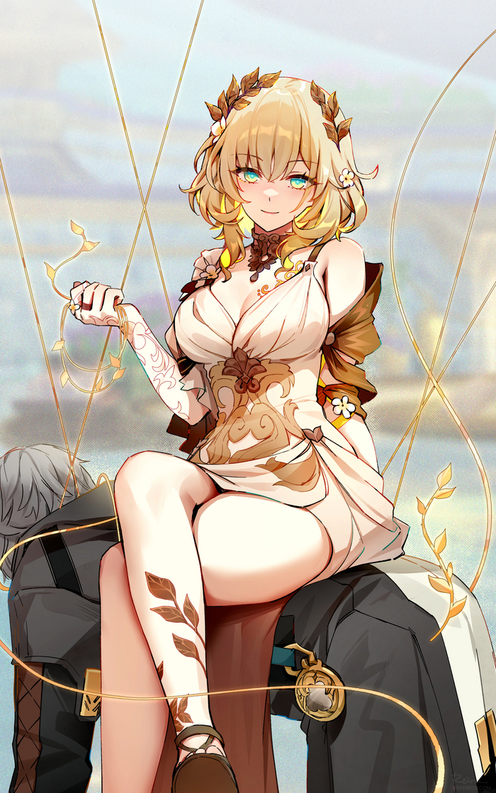Aglaea Anime Art, Honkai: Star Rail, Aglaea (Honkai: Star Rail), Caelus (Honkai: Star Rail), Foxyreine, 