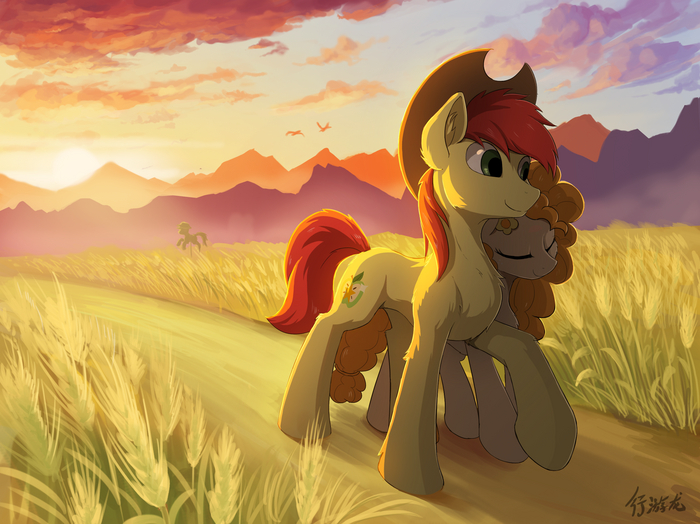    My Little Pony, Ponyart, Bright Mac, Pear Butter