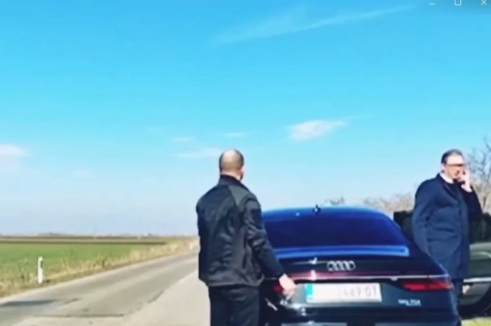 В Сети появились кадры ДТП с участием автомобиля президента Сербии Вучича