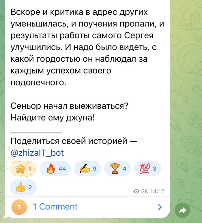Сеньор начал выеживаться? Найдите ему джуна! IT, Работа, Сеньор, Тимлид, Джун, Лайфхак, Истории из жизни, Telegram (ссылка), Длиннопост
