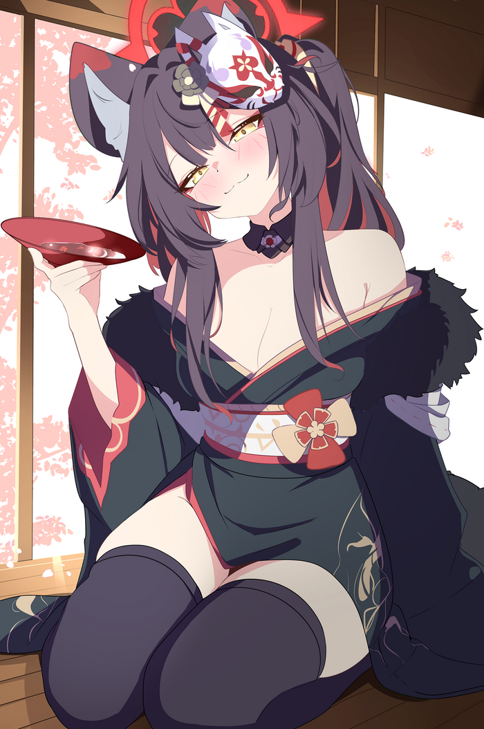 Kosaka Wakamo Anime Art, , Blue Archive, Kosaka Wakamo, Animal Ears, , , , Austsue