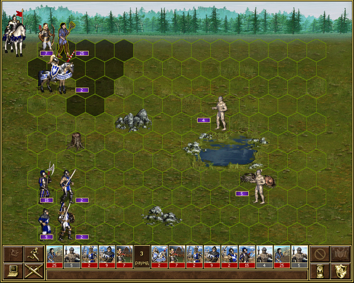 Армия рыцаря в бою