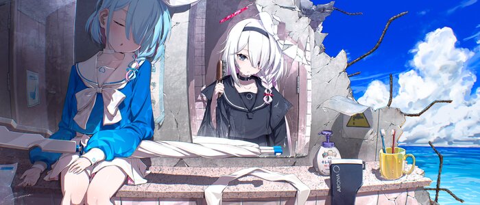   , Anime Art, , , Blue Archive, Plana, Arona, ,  , Loli
