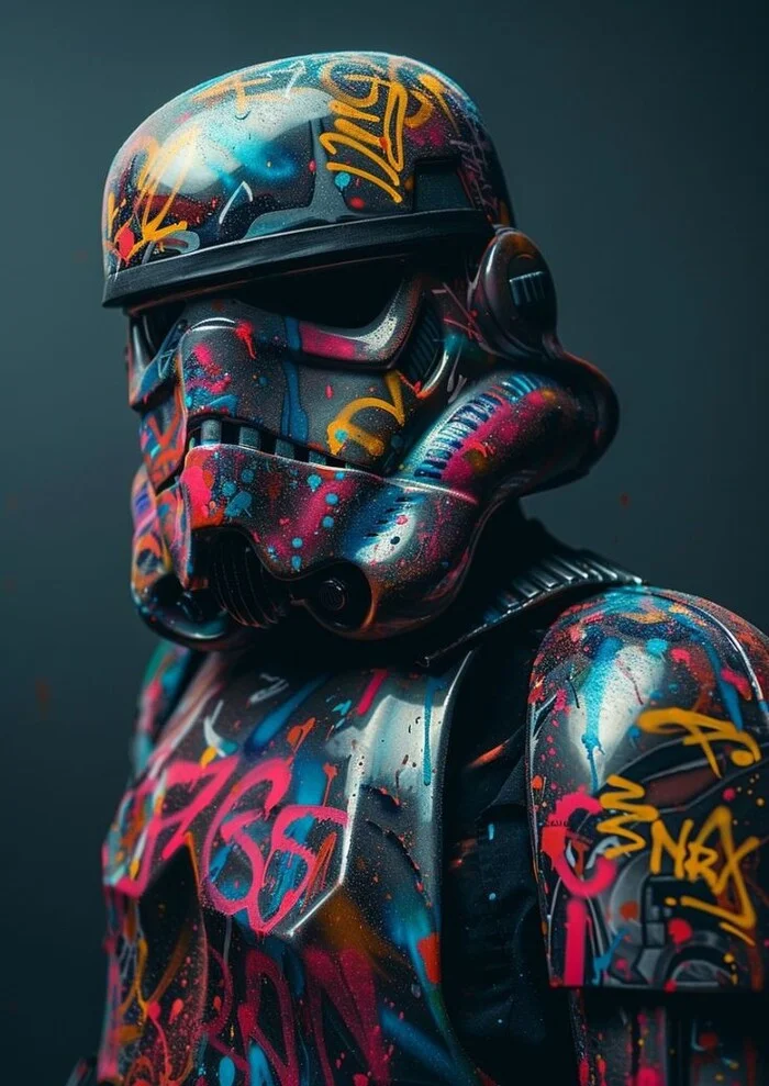 When I entered the Jedi district - Star Wars, Star Wars stormtrooper, Graffiti, Humor, Neural network art