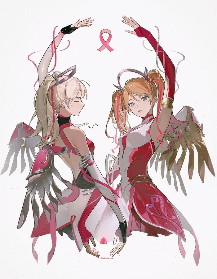 Pink Mercy - Blizzard, Overwatch, Mercy, Art, Akihare