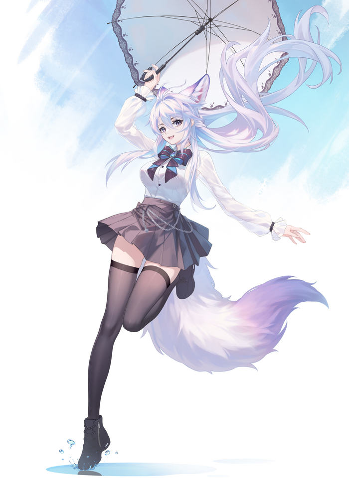  Anime Art, , Kirby D a, Original Character, , Animal Ears, , , , Zettai Ryouiki