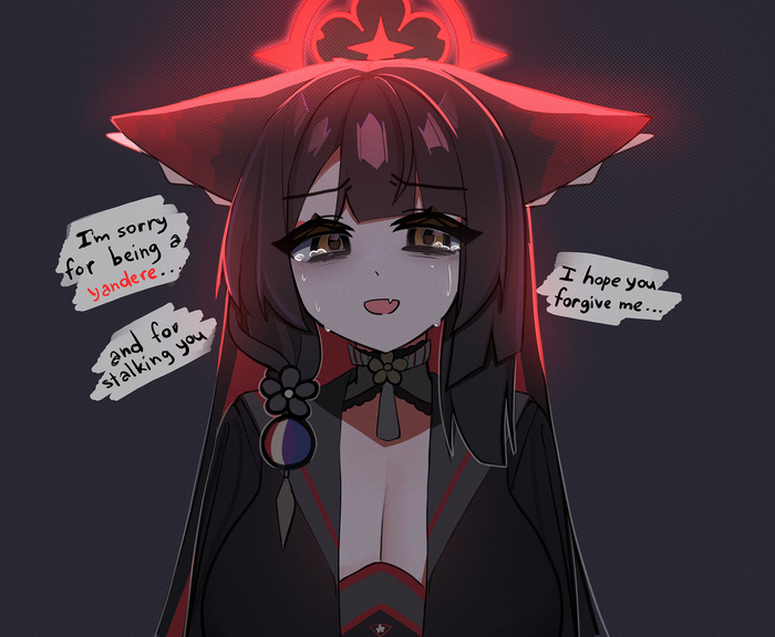   I'm watching you Anime Art, , Blue Archive, Kosaka Wakamo, Animal Ears, , ,   , Snya Ko (silenzuka)