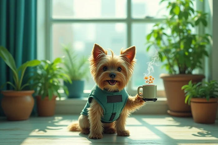 Morning coffee! Created with neural network - My, Coffee, Good morning, Dog, Neural network art
