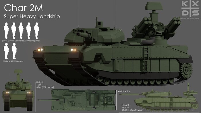 Концепция танка Char 2C на узлах танка Leclerc