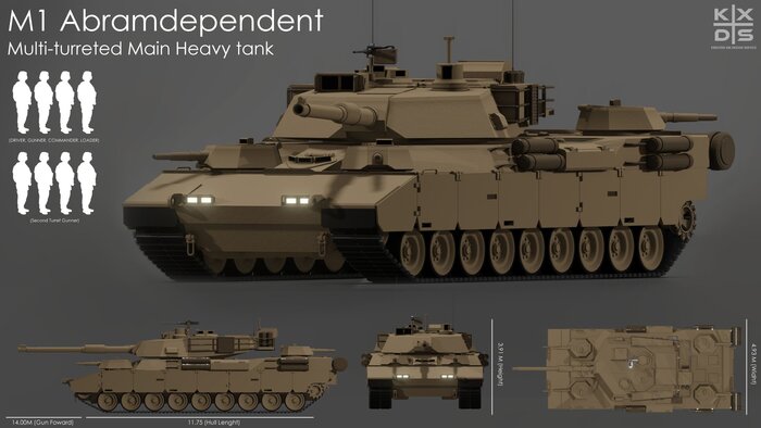 Концепция танка A1E1 Independent на узлах танка M1 Abrams
