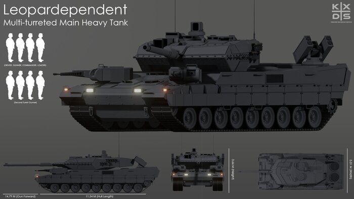 Концепция танка A1E1 Independent на узлах танка Leopard 2