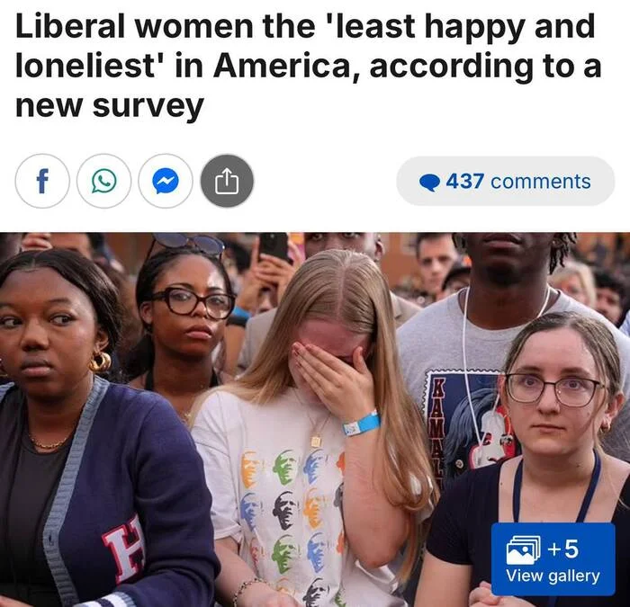 Study: Girls with Liberal Views Are the Unhappiest and Loneliest - Men and women, From the network, news, Research