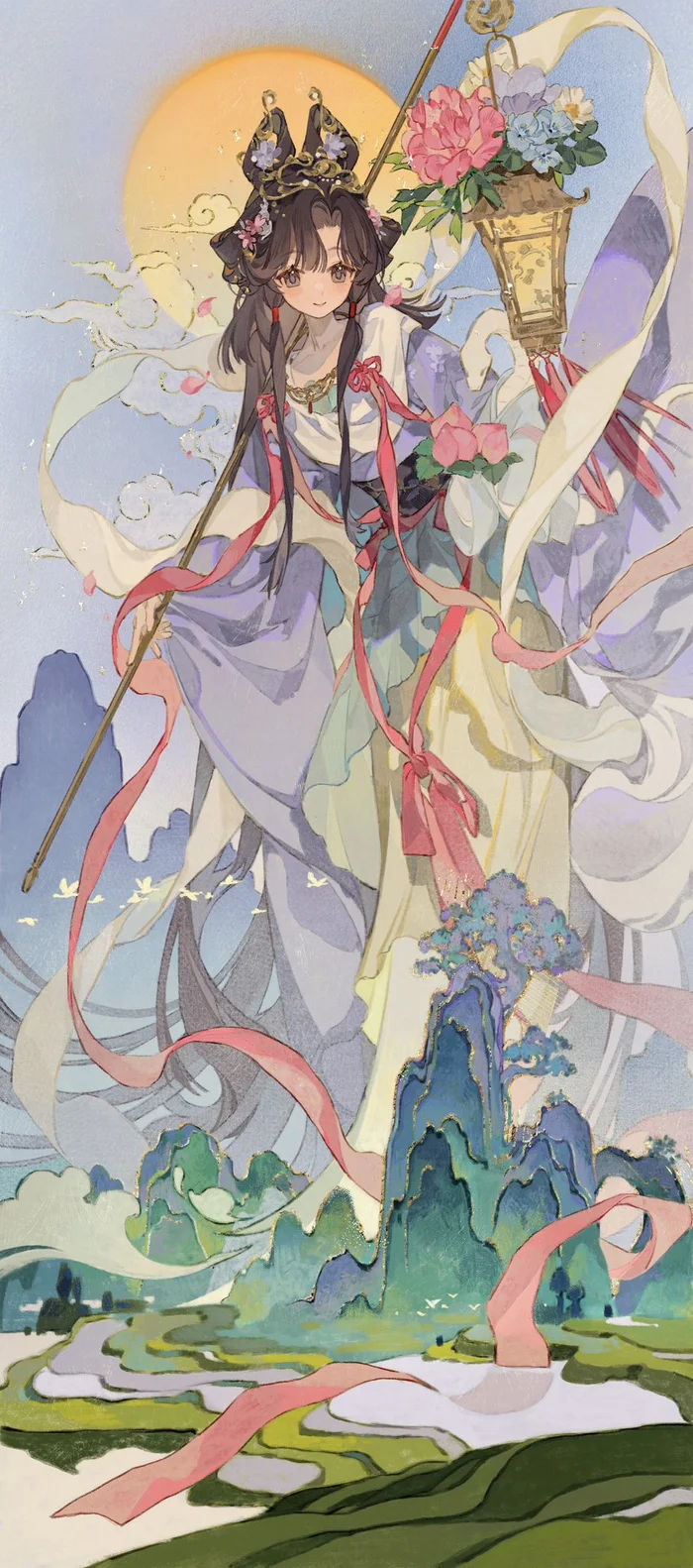 Jiu Niangzi - Reverse: 1999, Giantess, Anime art, Nature, Longpost