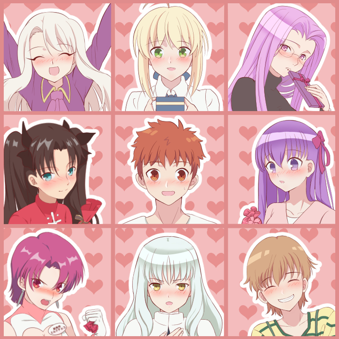   ,     , Anime Art, , Emiya Shirou, Tohsaka Rin, Fujimura Taiga, Artoria Pendragon, Illyasviel Von Einzbern, Matou Sakura, Caren hortensia,  , Rider, Fate, Fate-stay Night, 14  -   ,  