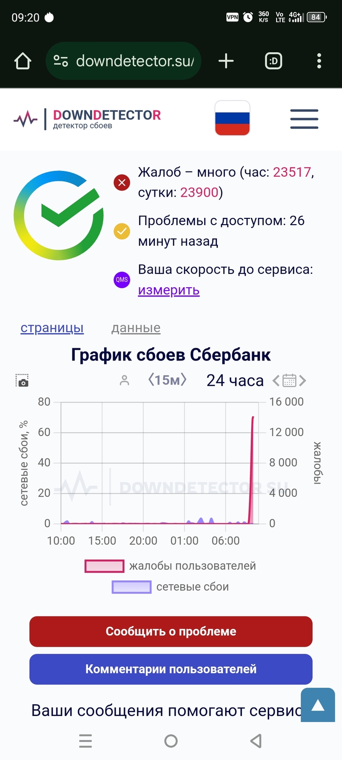 Не работает сбербанк!