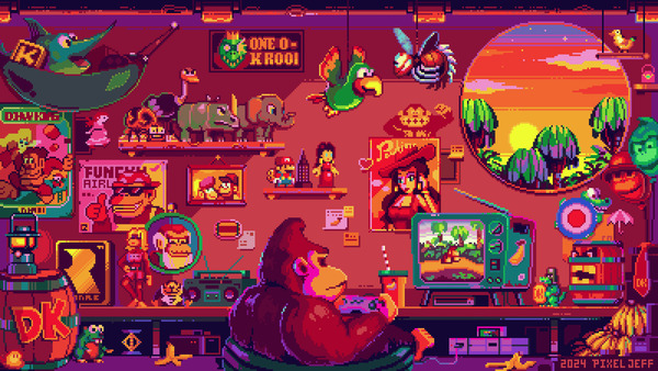 Chill Kong Pixel Art, Donkey Kong, , , -, Game Art, 