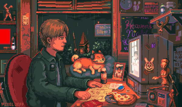 Silent Chill Silent Hill 2, Pixel Art, , Game Art, , Doge, 8 , 