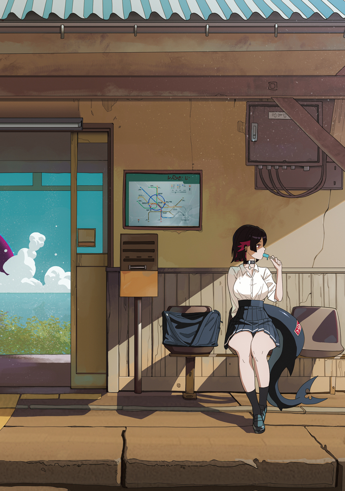   Anime Art, Zenless Zone Zero, Ellen Joe (zzz)
