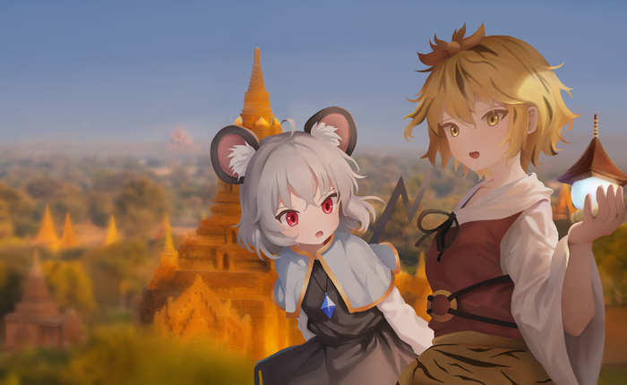 Nazrin & Shou Touhou, Nazrin, Toramaru Shou, Animal Ears, Anime Art, Game Art, , 